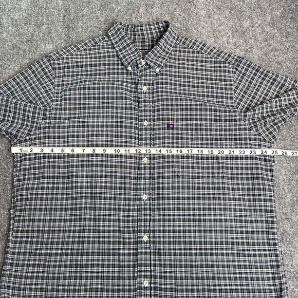 Ralph Lauren Shirt Mens Large Short Sleeve Button Front Green Plaid Cotton - Picture 5 of 6